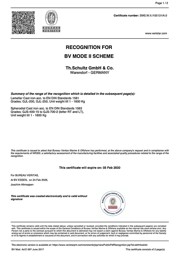 Bureau Vertias Zertifikat